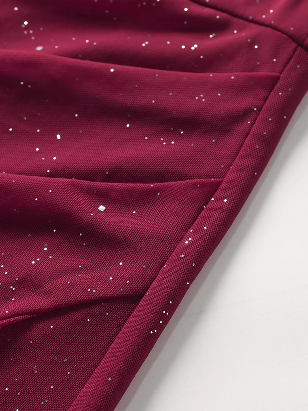 Glitter Slit Maxi Dress with Tie Detail