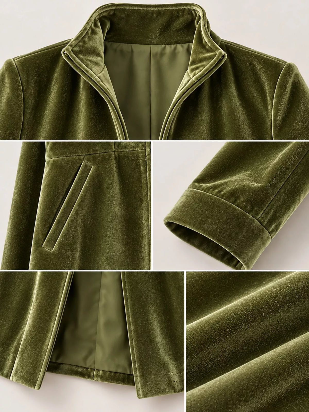 Velvet Zip-Up Longline Jacket