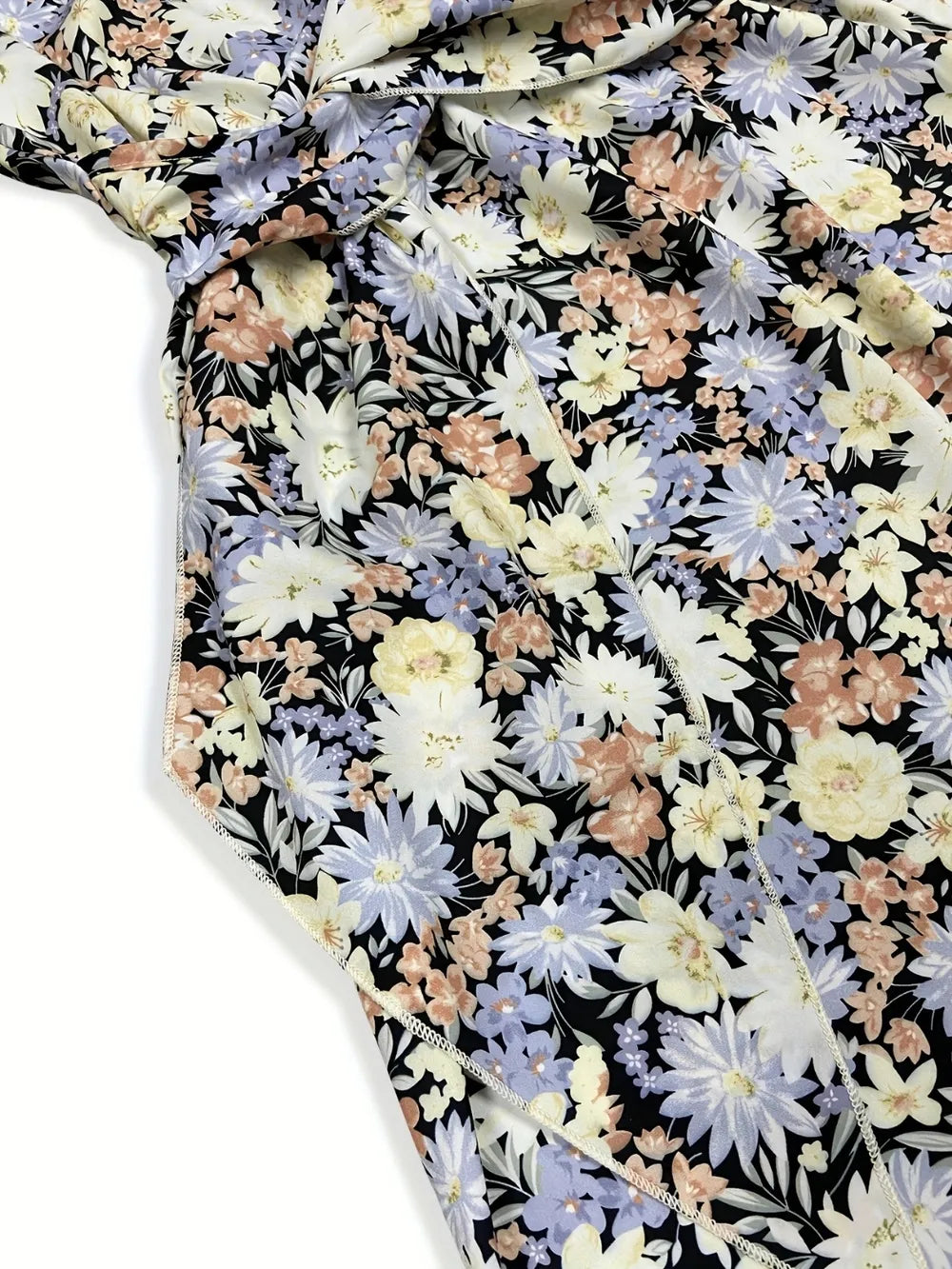 Ruched Floral Sleeveless Midi Dress