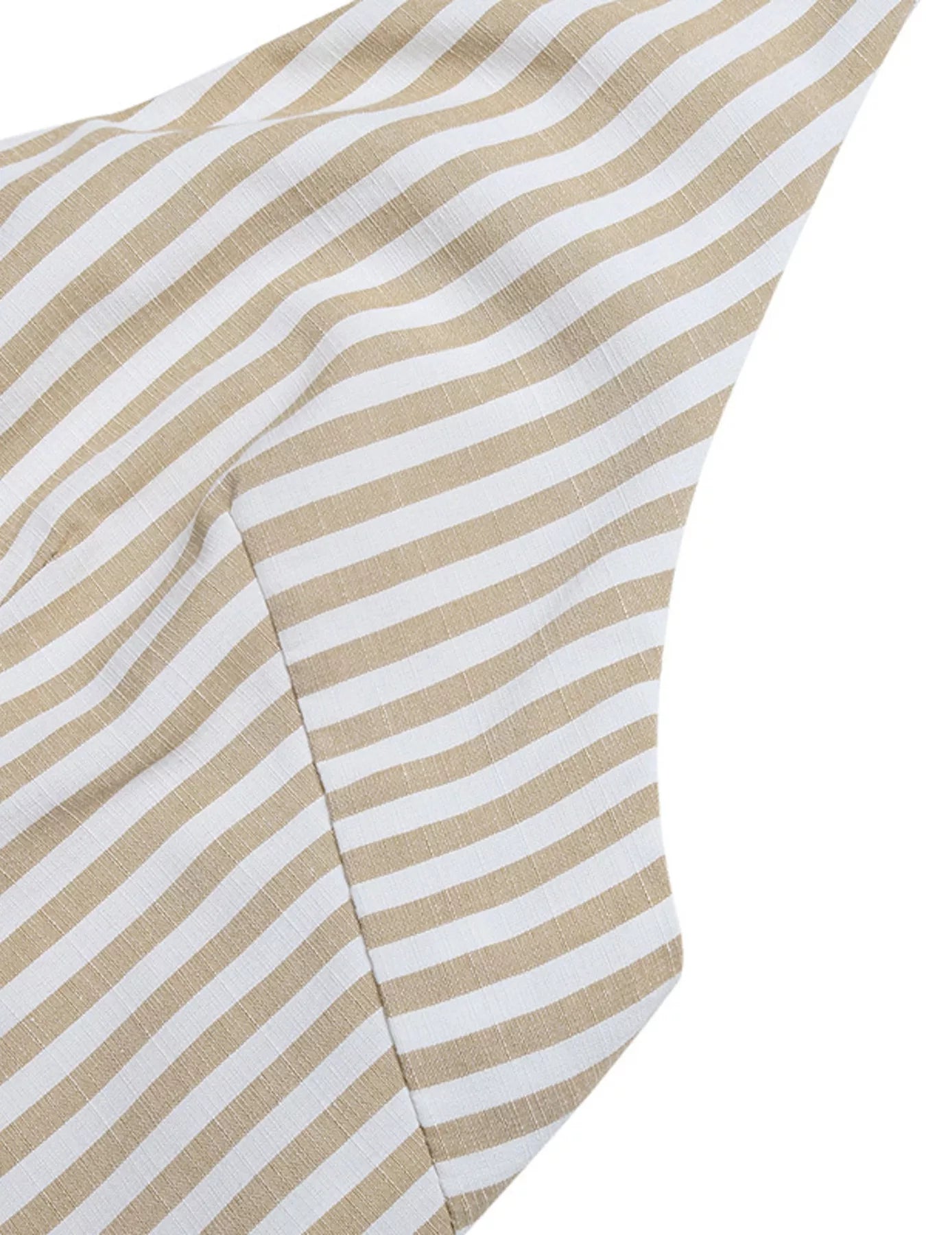 Striped Halter Neck Romper in Apricot