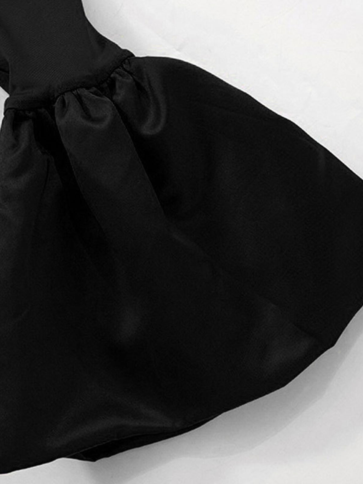 Off-Shoulder Flounce Sleeve Maxi Dress in Black