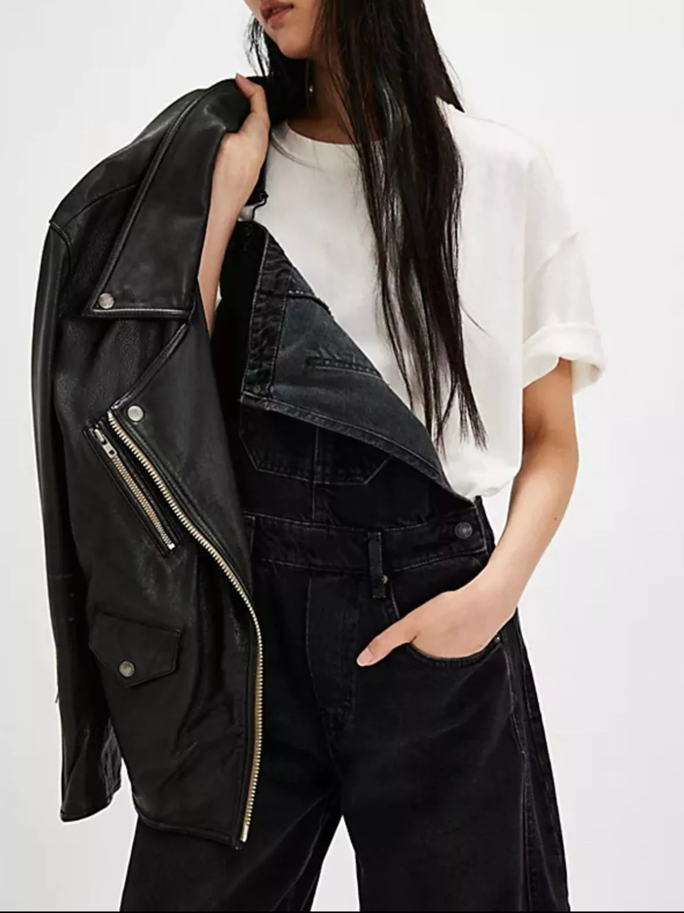 Wide Strap Wide Leg Denim Overalls by Dreamy Drapes