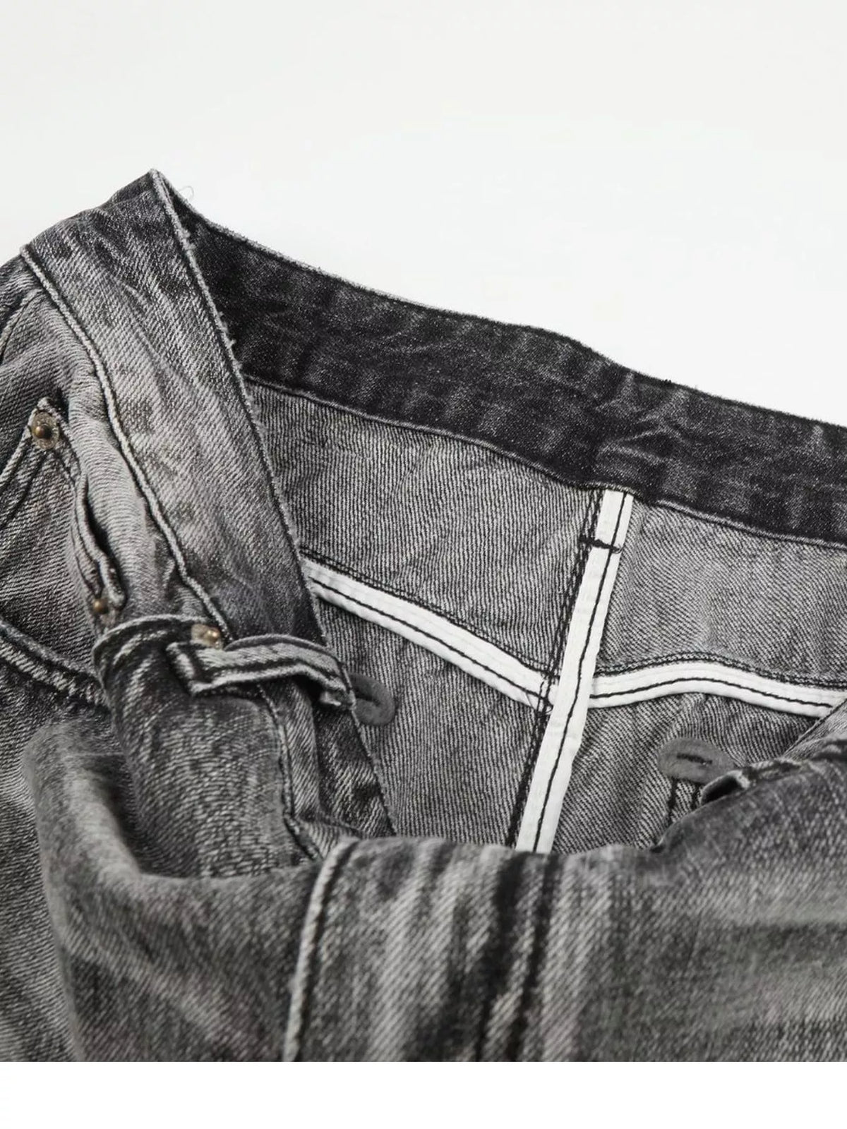 Vintage Wash Wide Leg Jeans in Black by TrendMaster