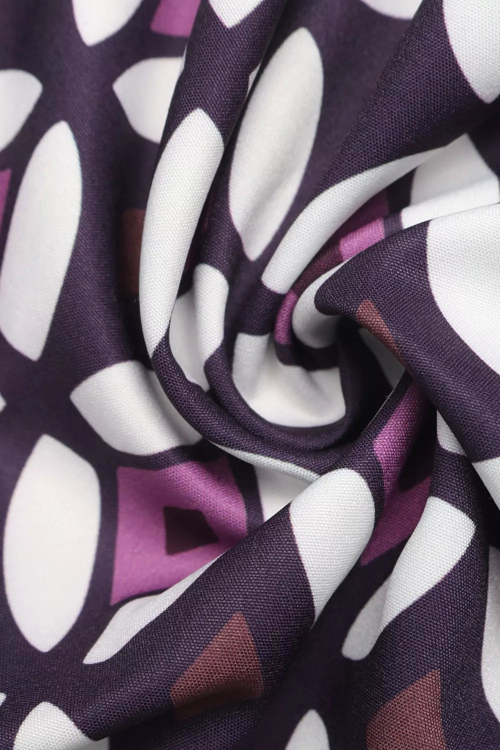 Geometric Print Smocked Waist Maxi Skirt in Mauve