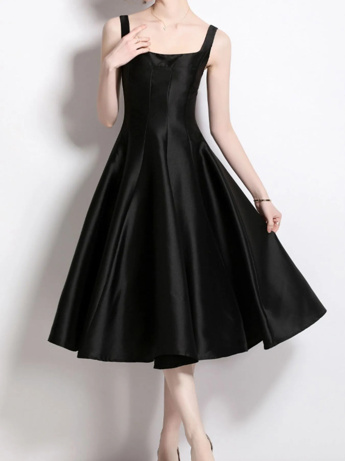 A-Line Sleeveless Midi Dress