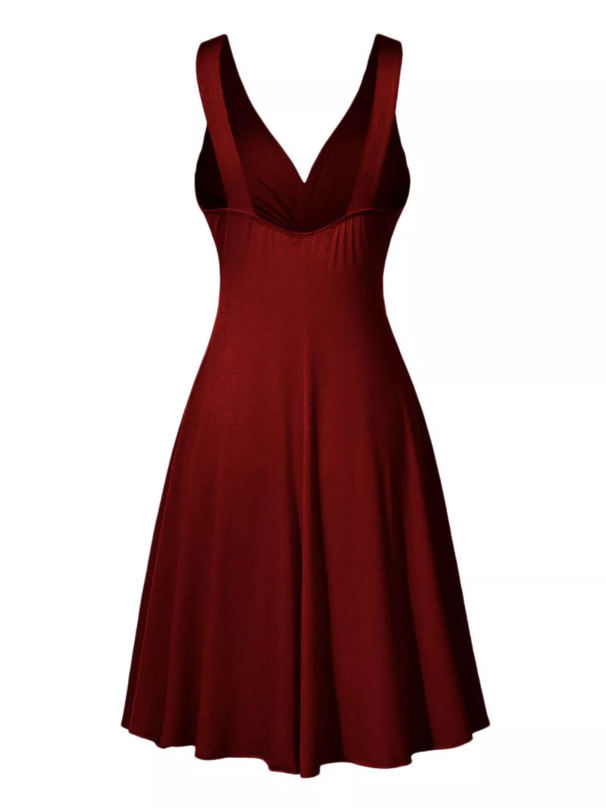 Twisted Sleeveless Ruched Waist A-Line Dress