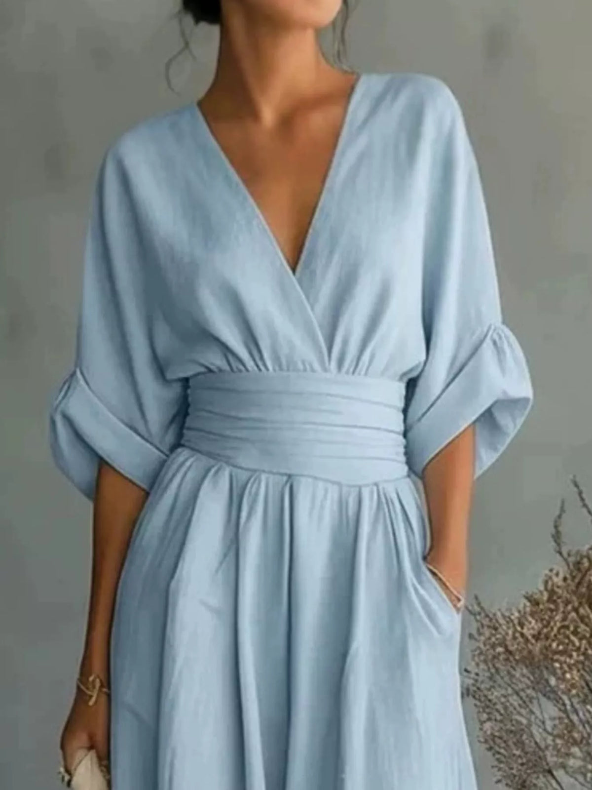 Half Sleeve Wide-Leg Jumpsuit