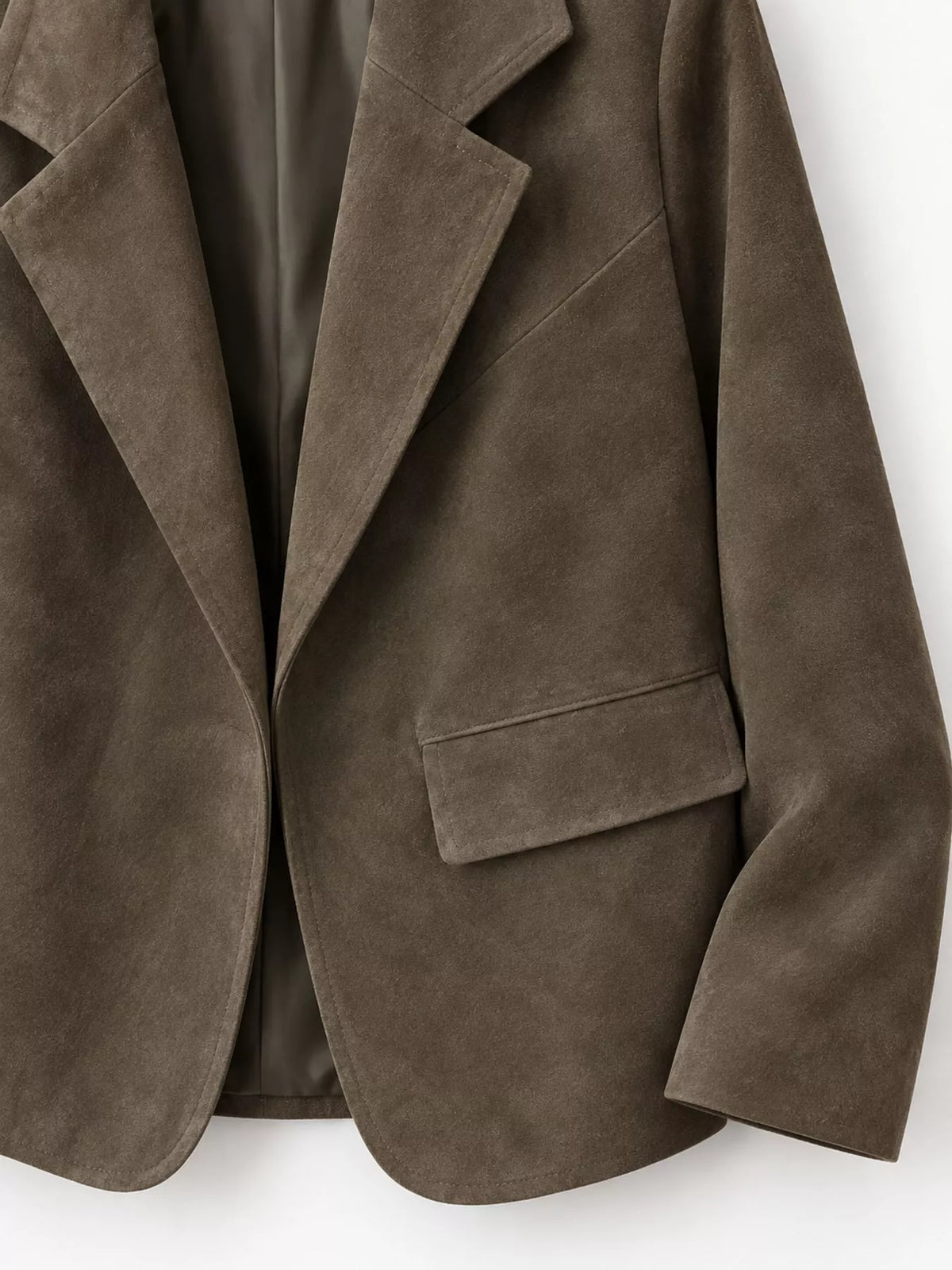 Lapel Collar Button-Up Blazer
