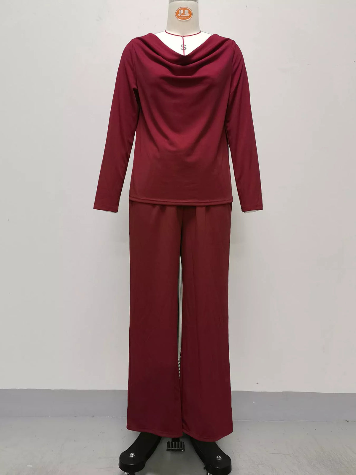 Cowl Neck Top, Cardigan and Pants Set