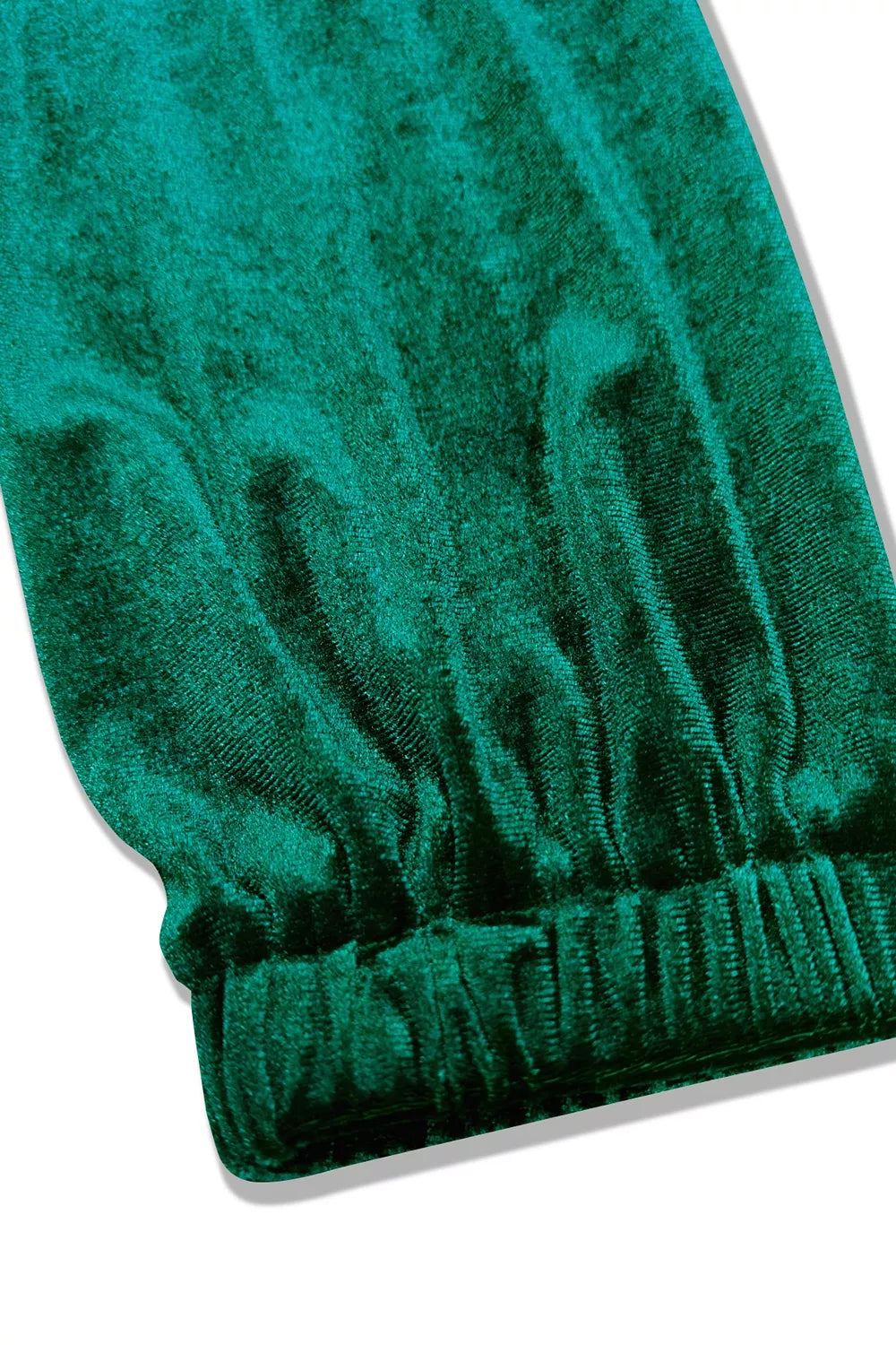 Velvet Balloon Sleeve Maxi Dress in Dark Green