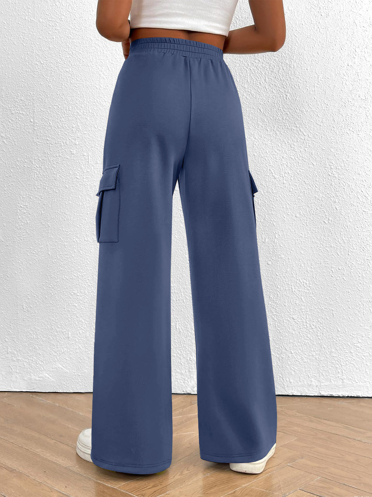 High-Waisted Drawstring Cargo Pants