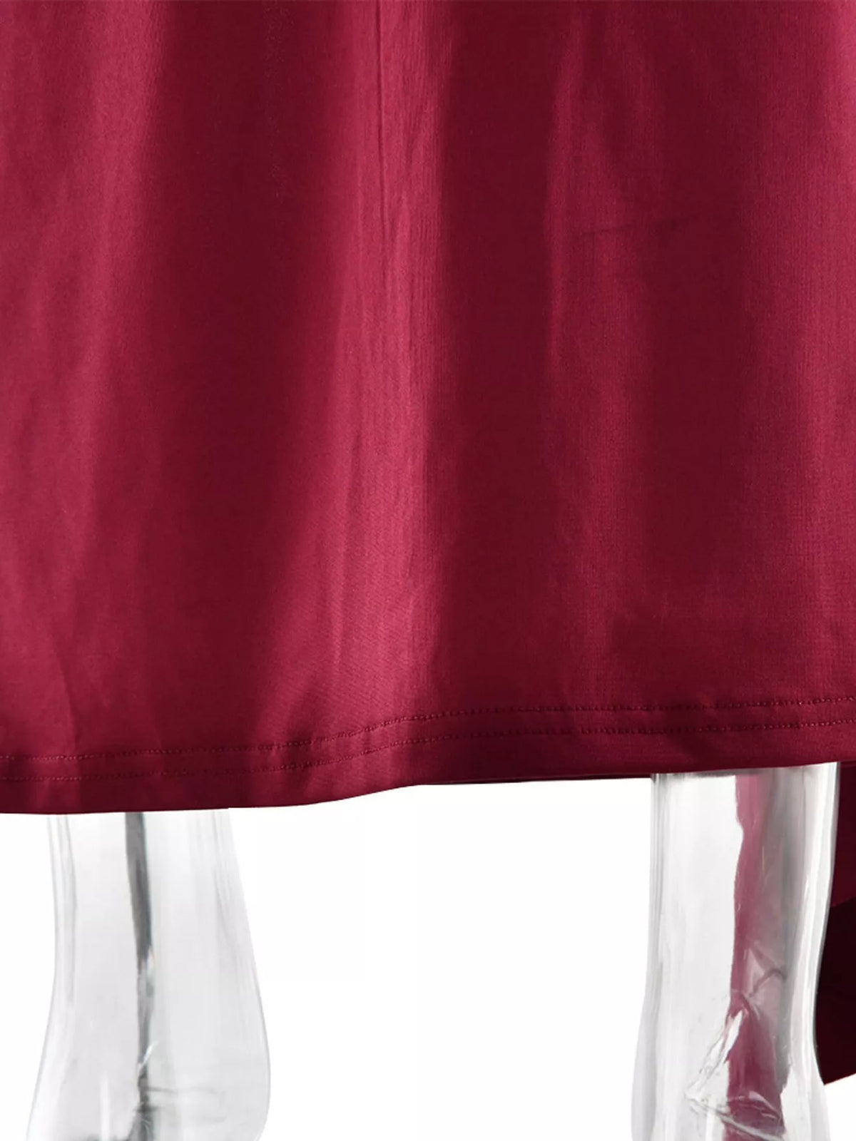 One-Shoulder Ruched Maxi Dress in Wine Red