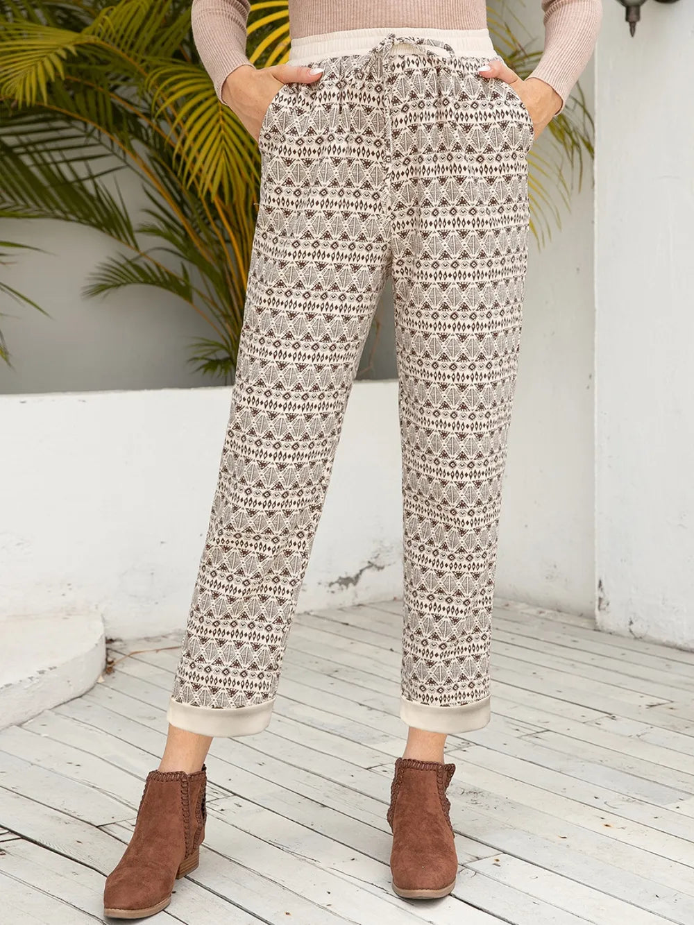 Ivy Lane Tied Printed Pants
