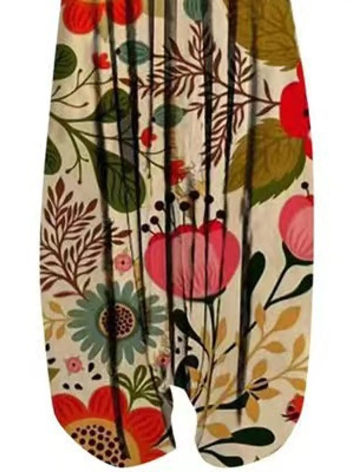Plus Size Printed V-Neck Sleeveless Romper