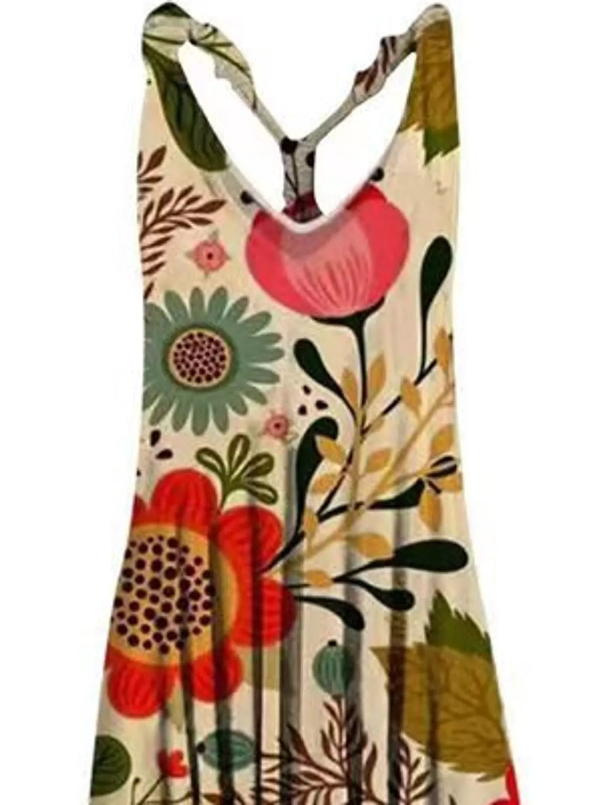 Plus Size Printed V-Neck Sleeveless Romper