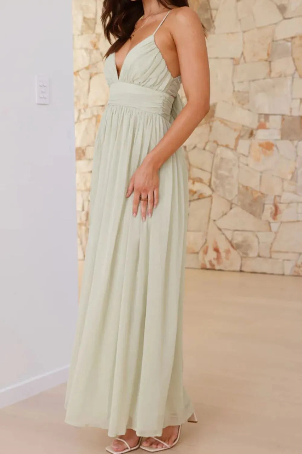 Ruched V-Neck Cami Dress