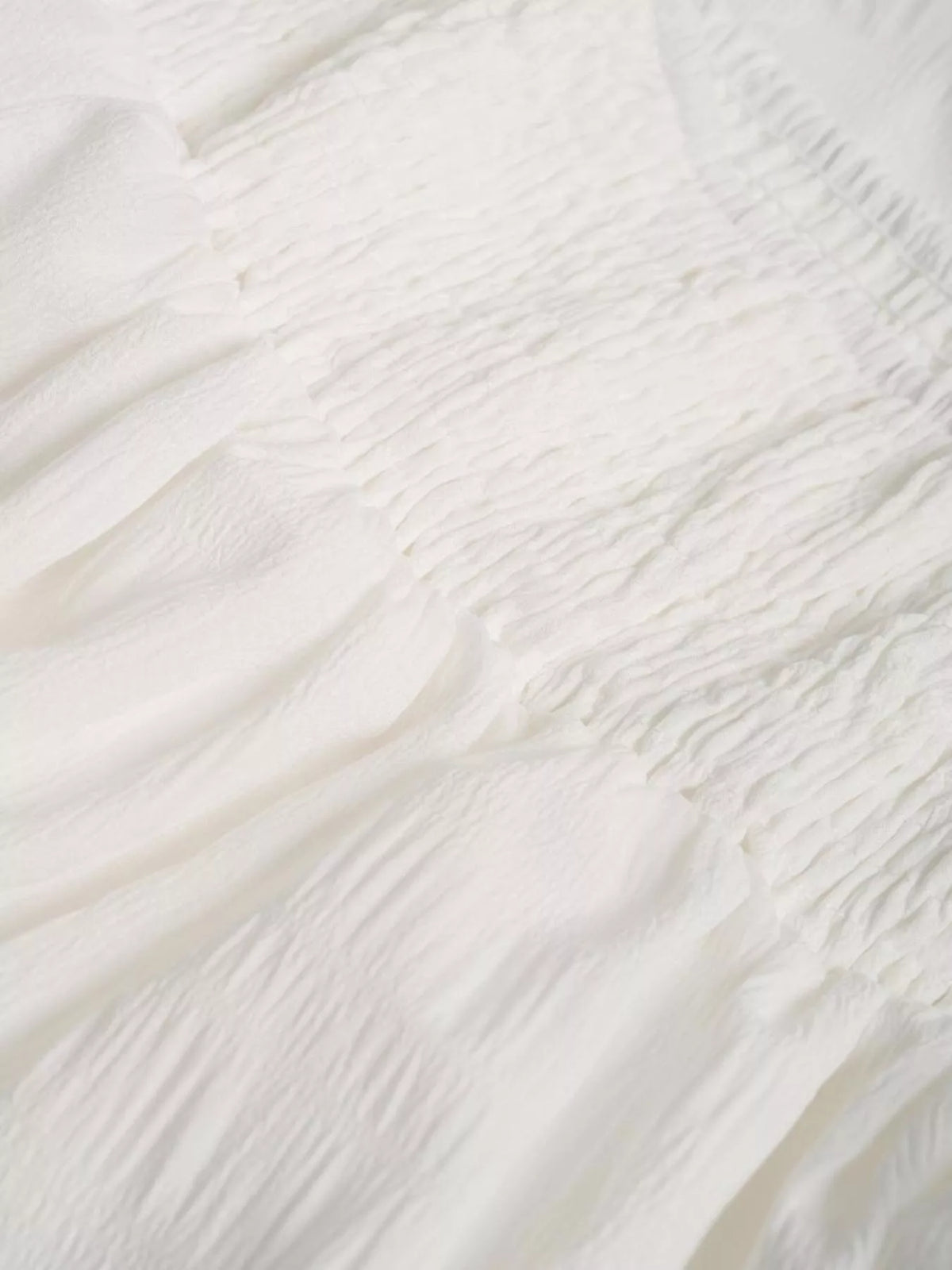 Smocked Tiered Maxi Skirt in White