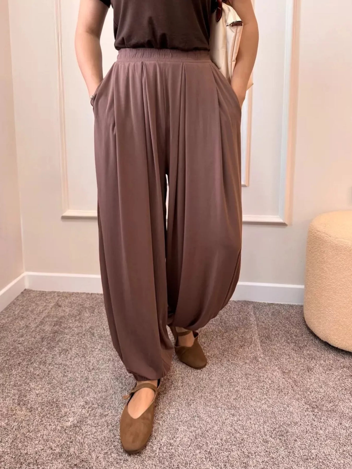 High-Waisted Pleated Wide-Leg Pants