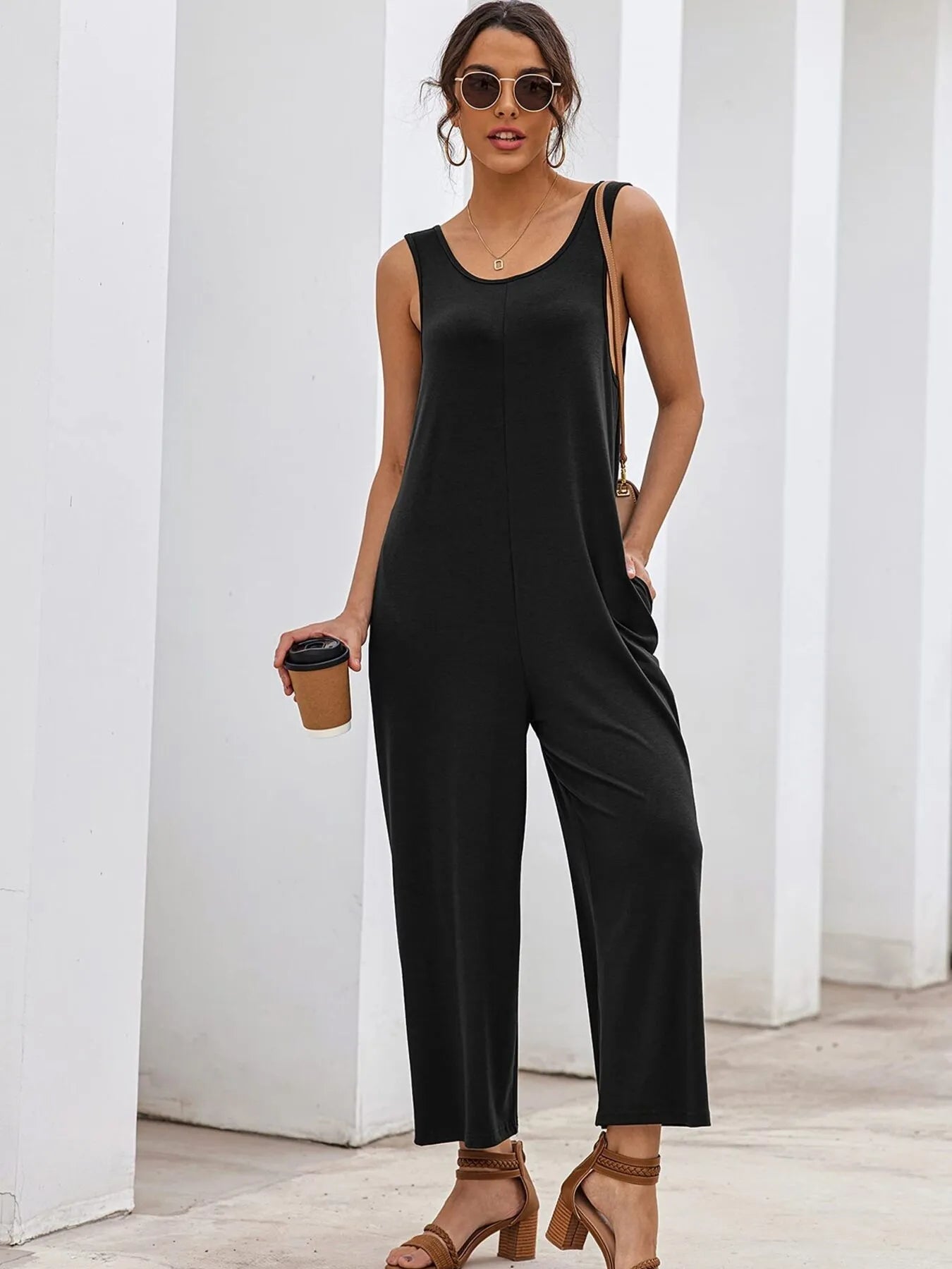 Sleeveless Wide Leg Jumpsuit