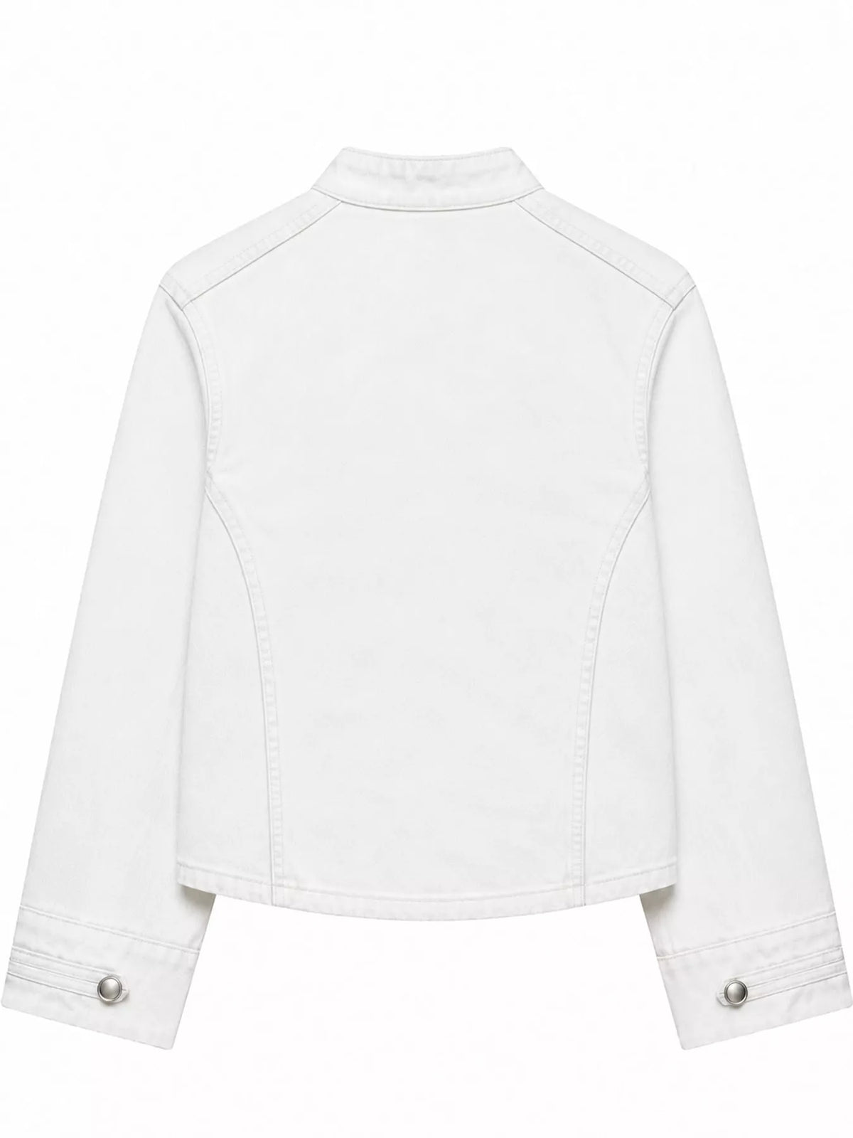 Decorative Button Cropped Denim Jacket