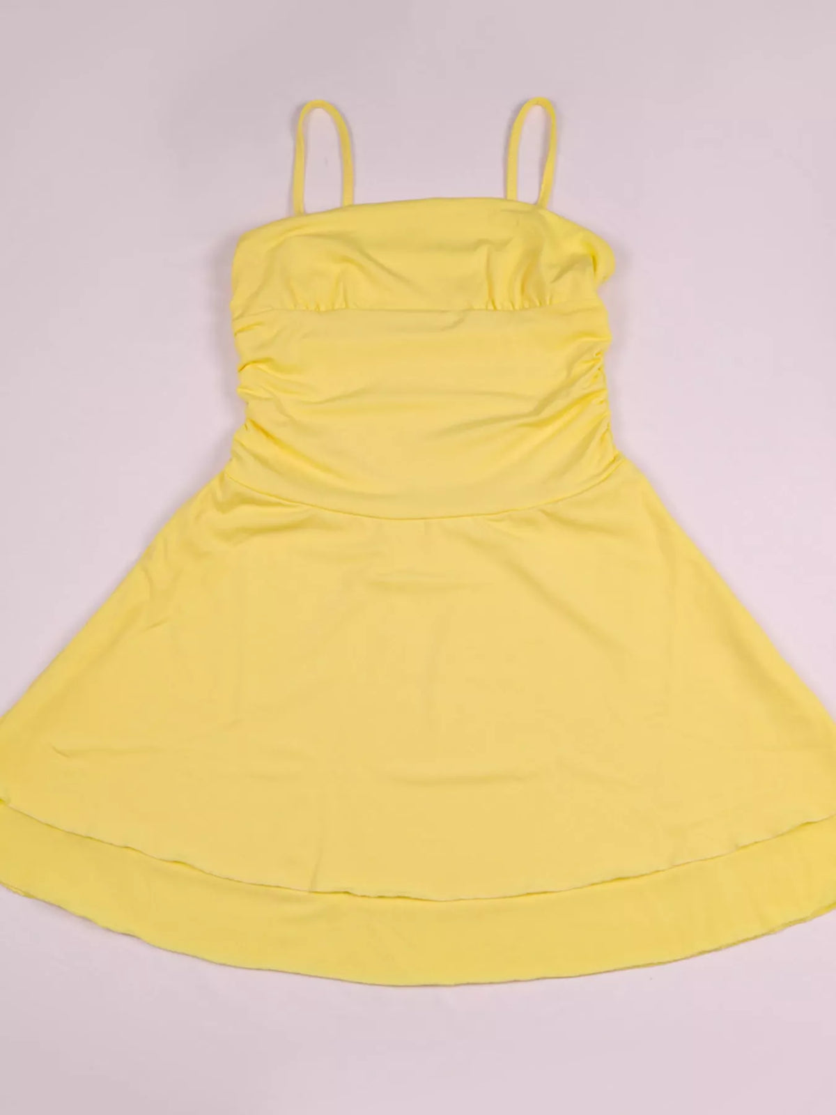 Ruched Spaghetti Strap Mini Dress