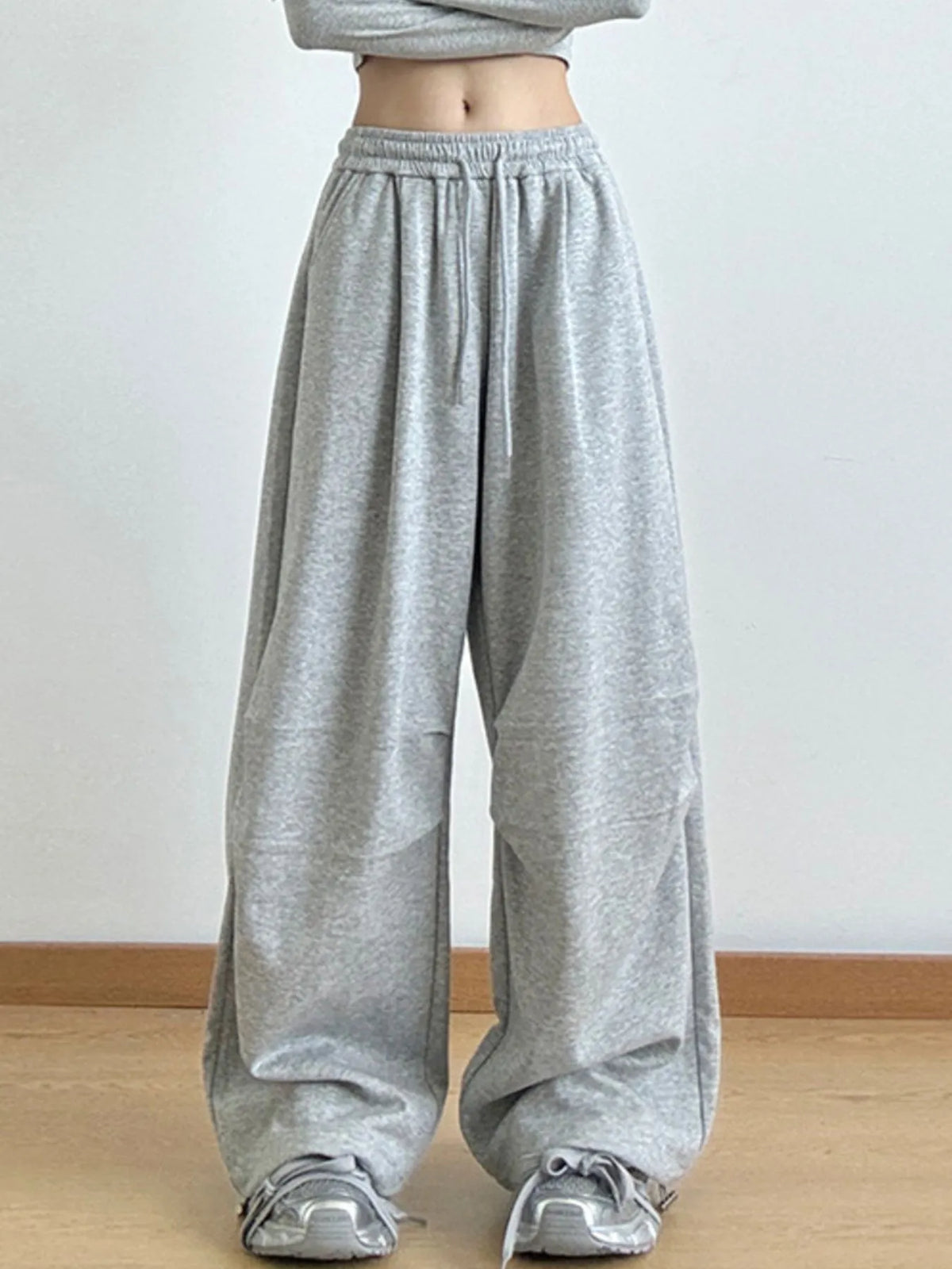 Wide Leg Pants with Drawstring Tie