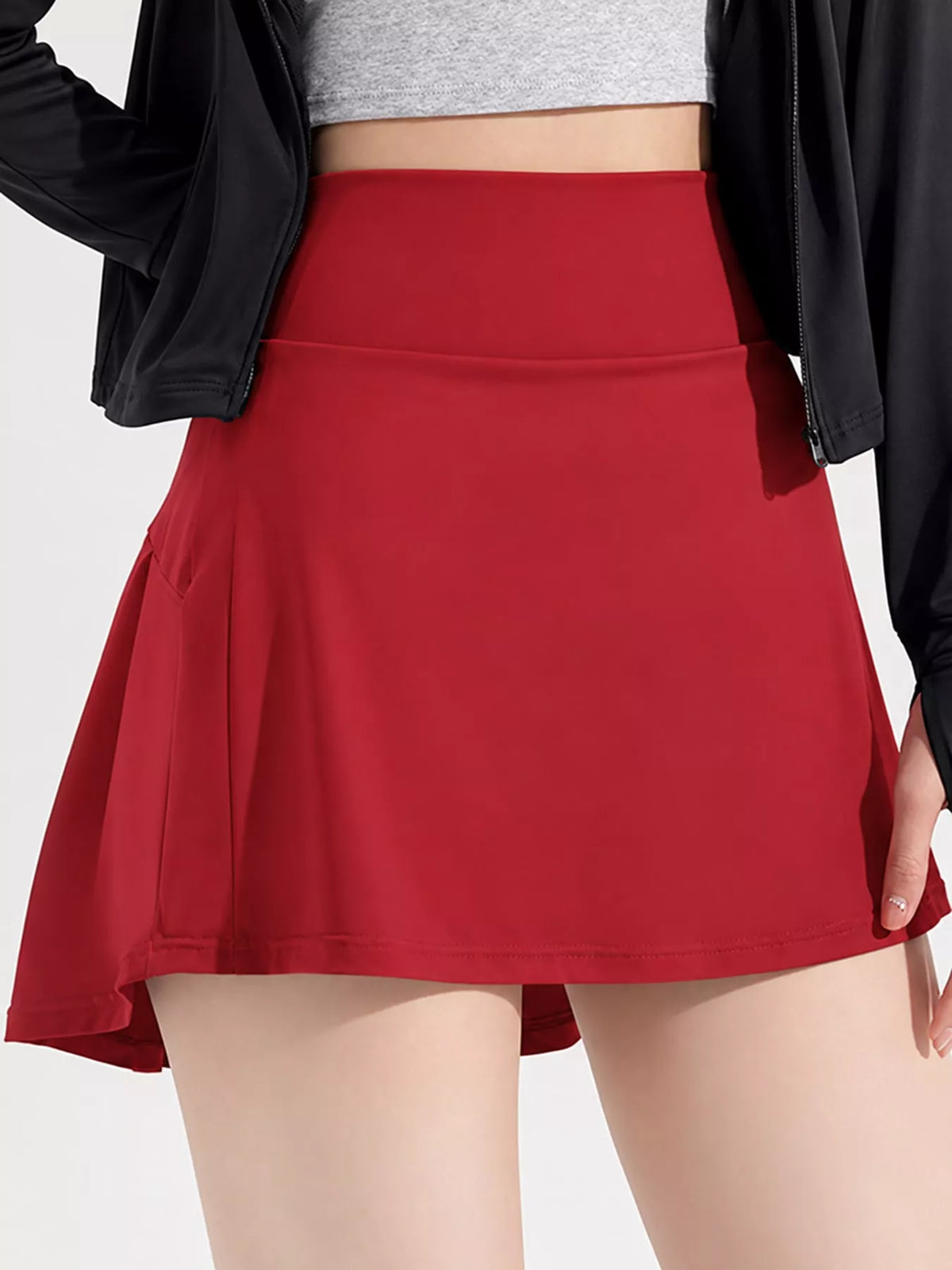 High-Waisted Pleated Active Skirt