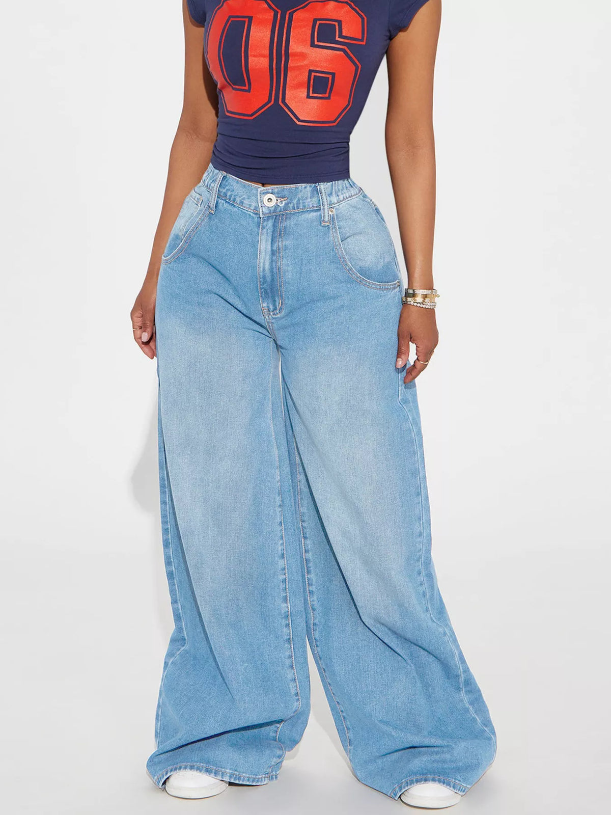 High-Waisted Wide-Leg Jeans