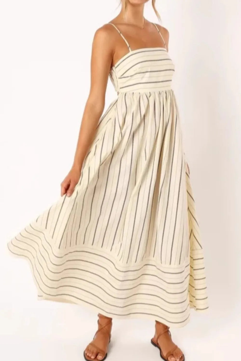 Striped Square-Neck Cami Dress