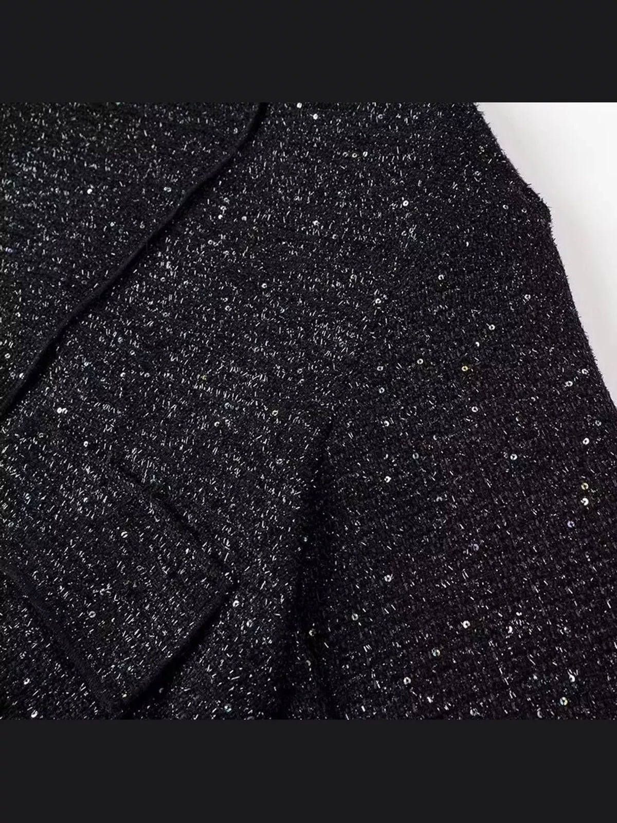 Tweed Bomber Jacket with Sequin Detail