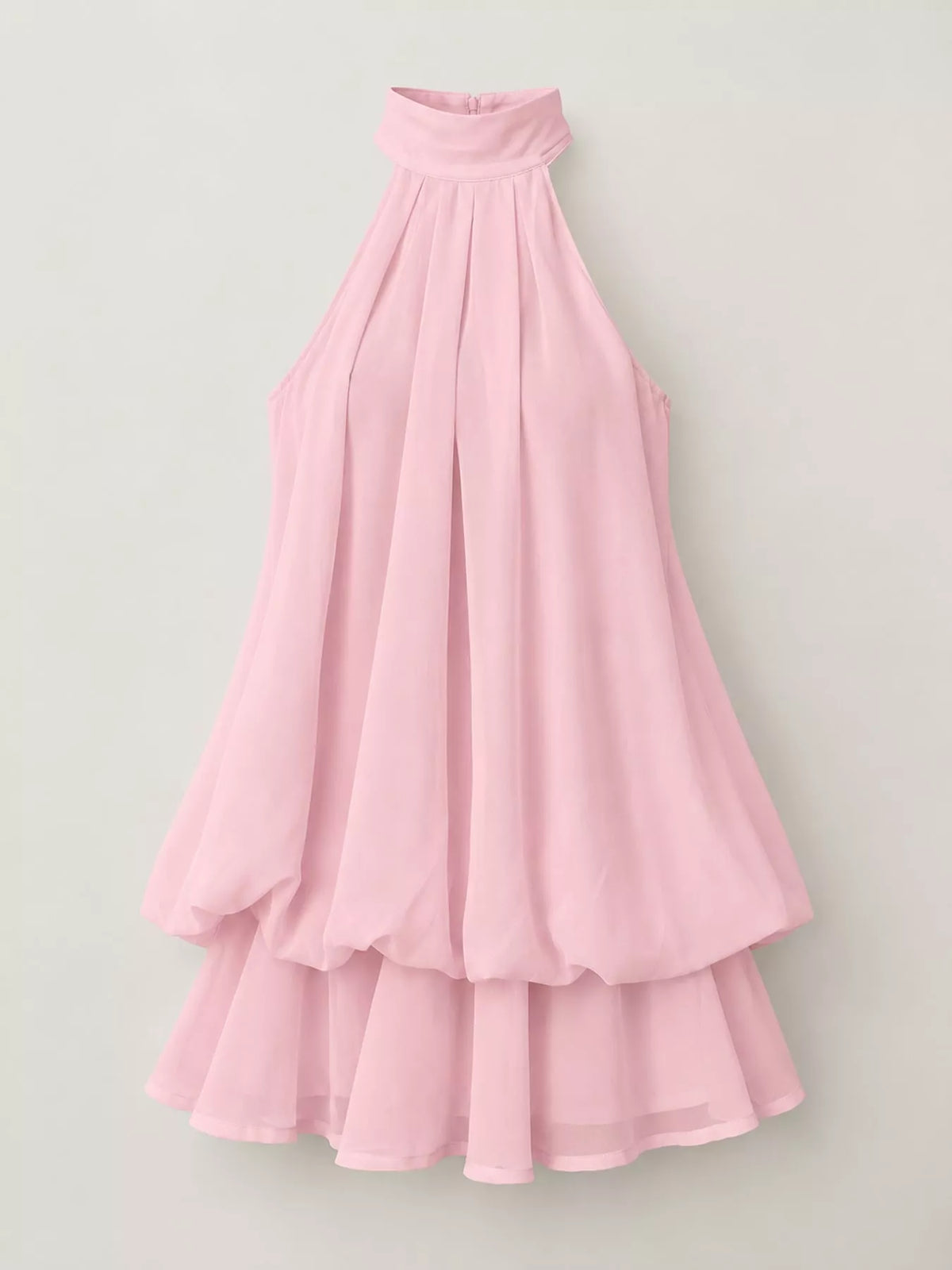 Halter Neck Ruched Mini Dress