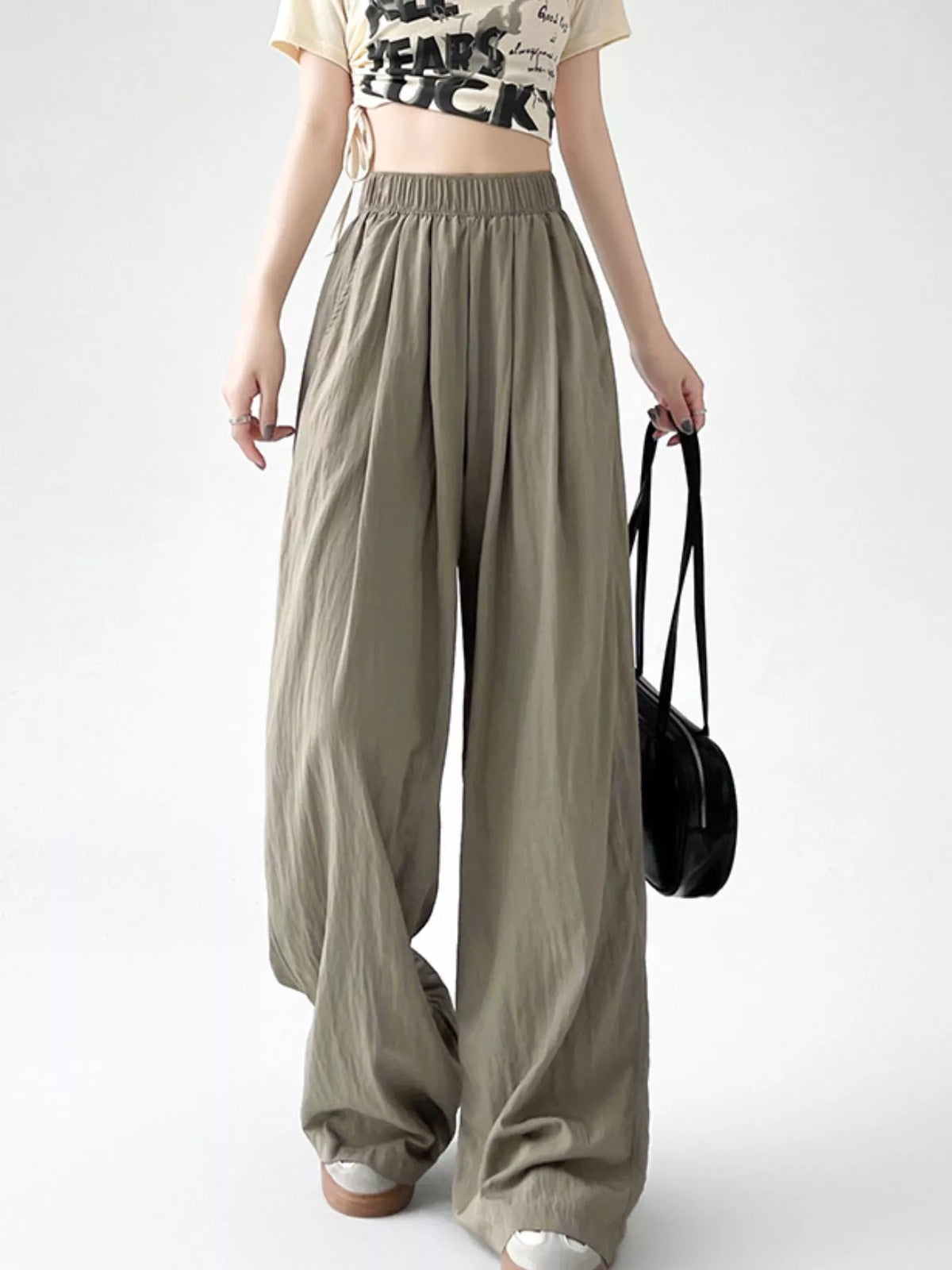 High-Waisted Loose Fit Wide-Leg Pants