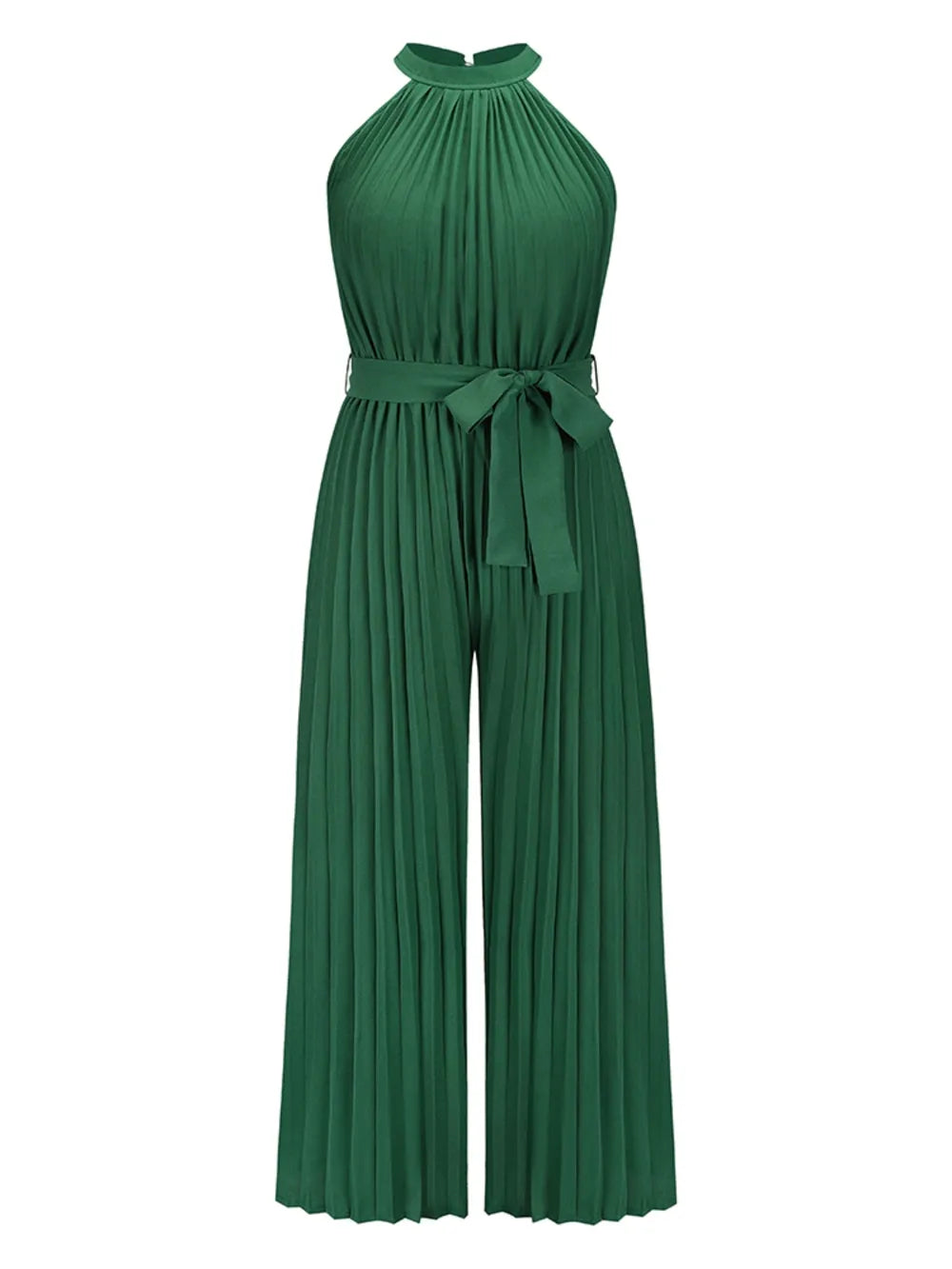 Cutout Pleated Sleeveless Jumpsuit
