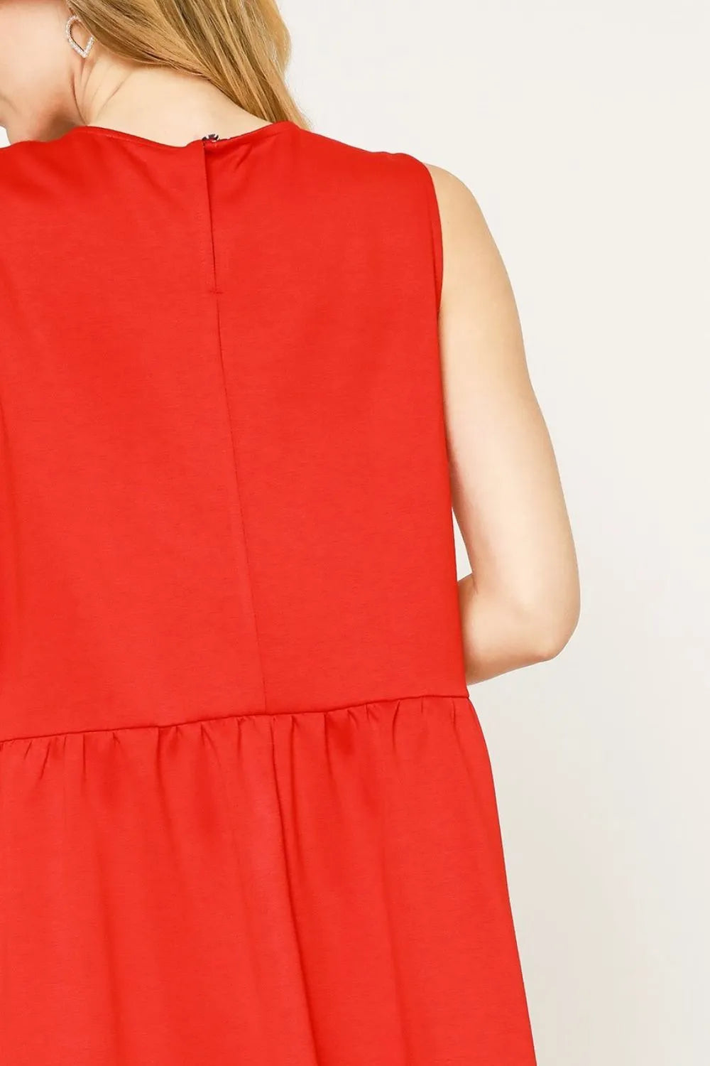 Umgee Sleeveless Tank Dress in Red
