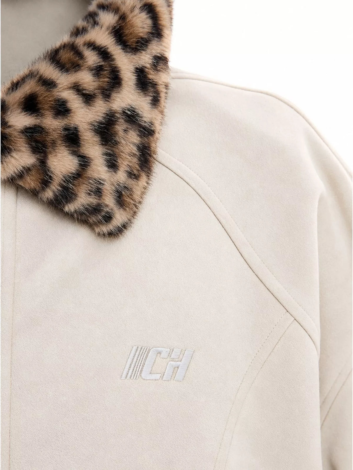 Faux Fur Collar Zip-Up Jacket
