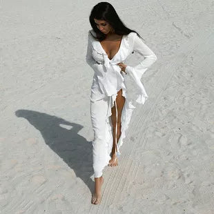 Ribbed Knit Long-Sleeve Romper