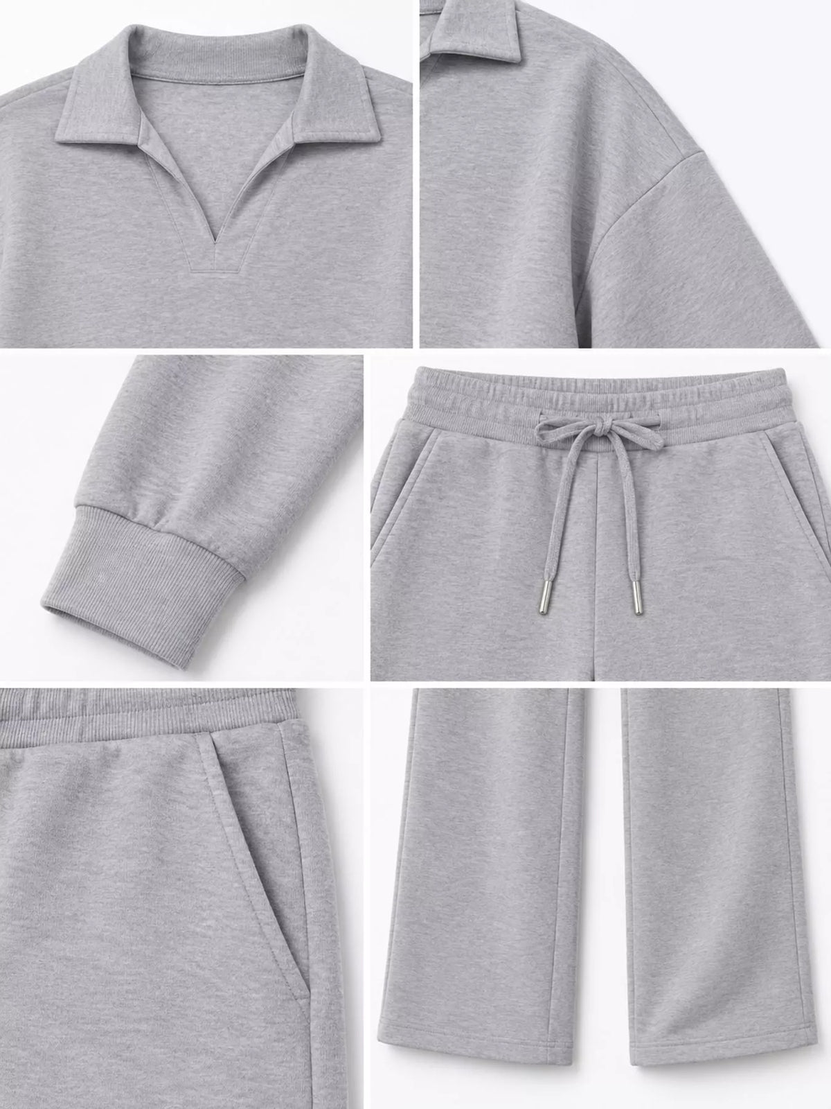 Dropped Shoulder Top and Drawstring Pant Set