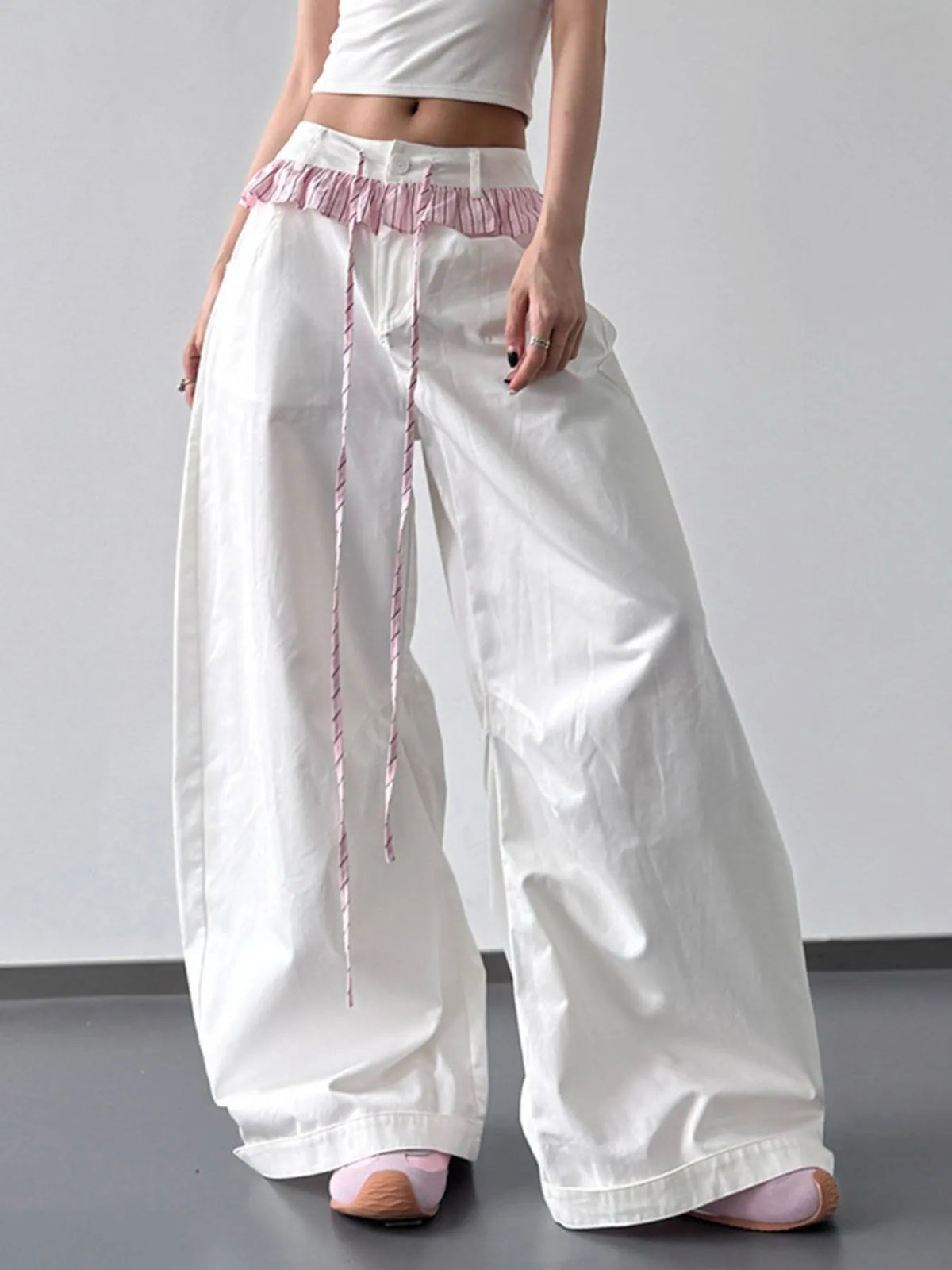 Paperbag Waist Wide Leg Pants