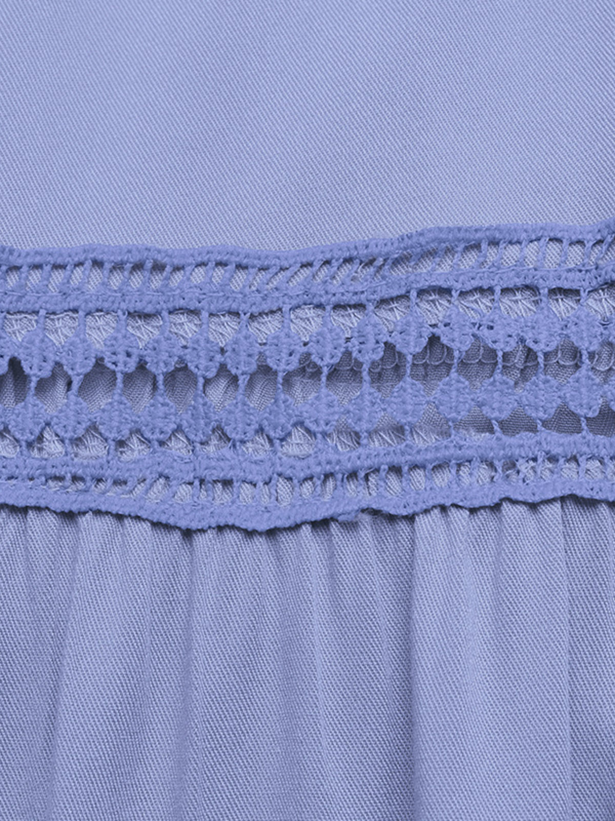 Lace Detail Tiered Maxi Dress in Blue Purple
