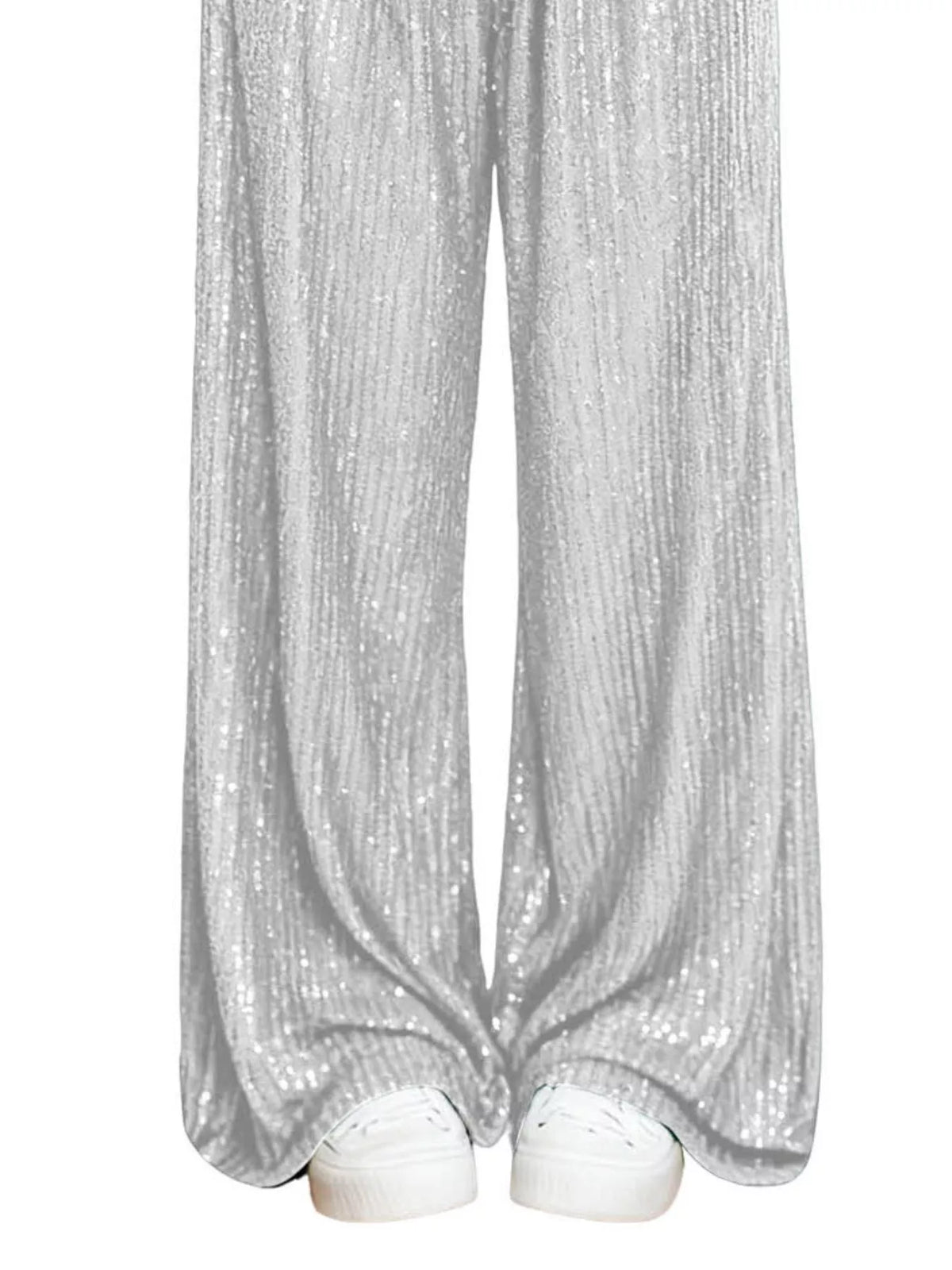 Sequin Wide-Leg Pants