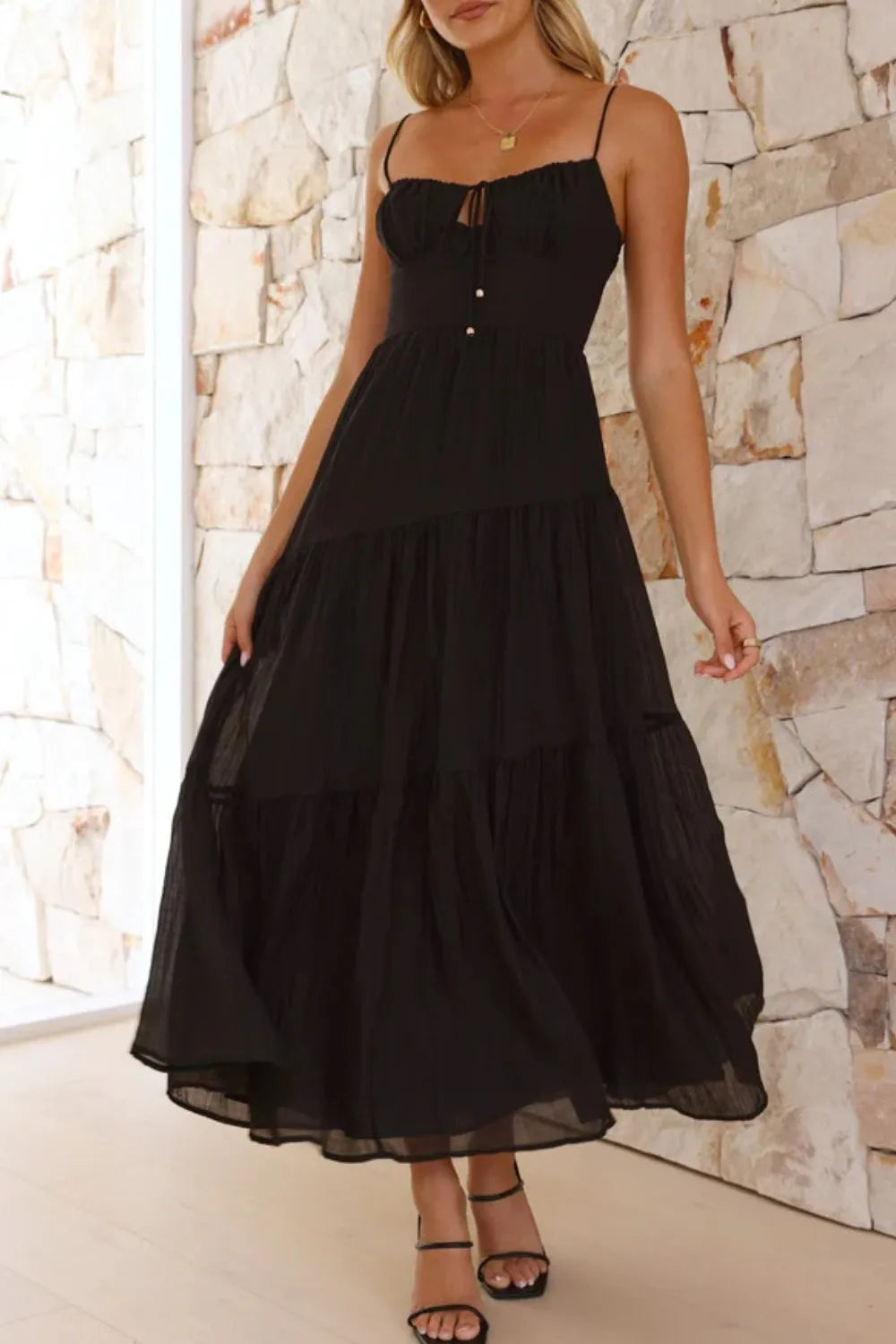 Ruched Smocked Back Cami Dress