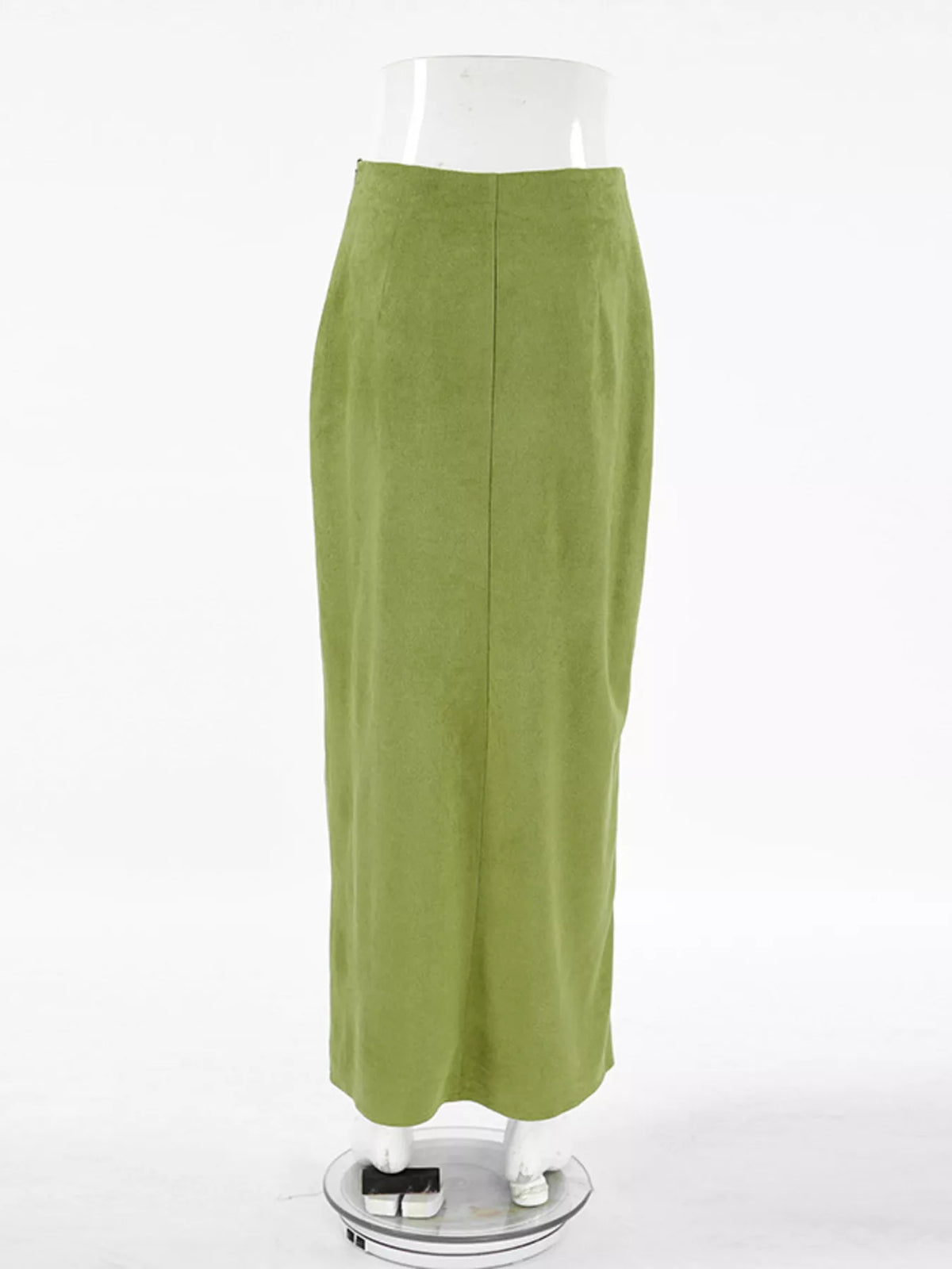 Slit Midi Skirt in Matcha Green