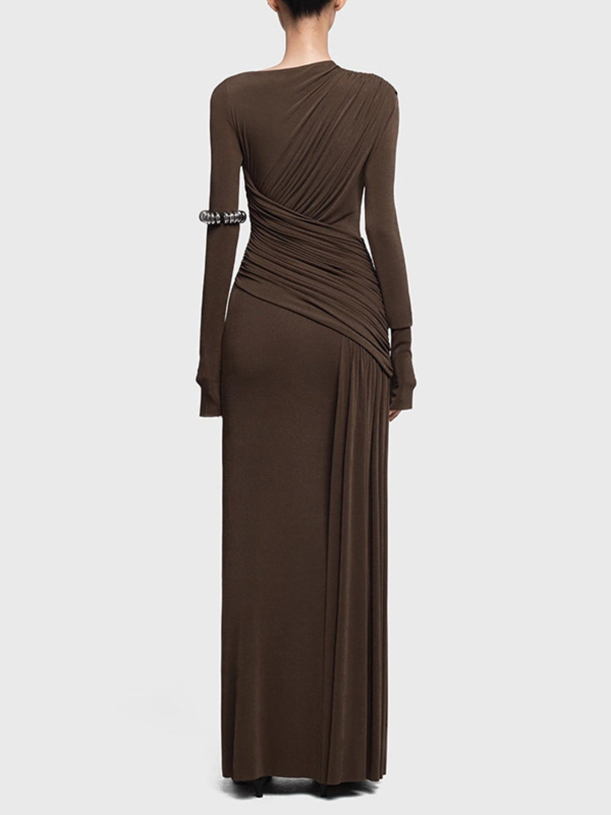 Ruched Long Sleeve Maxi Dress