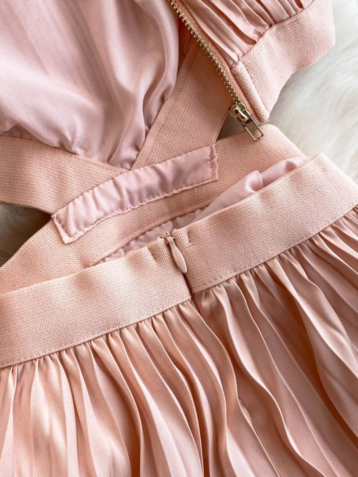 Halter Neck Pleated Maxi Dress in Watermelon Pink