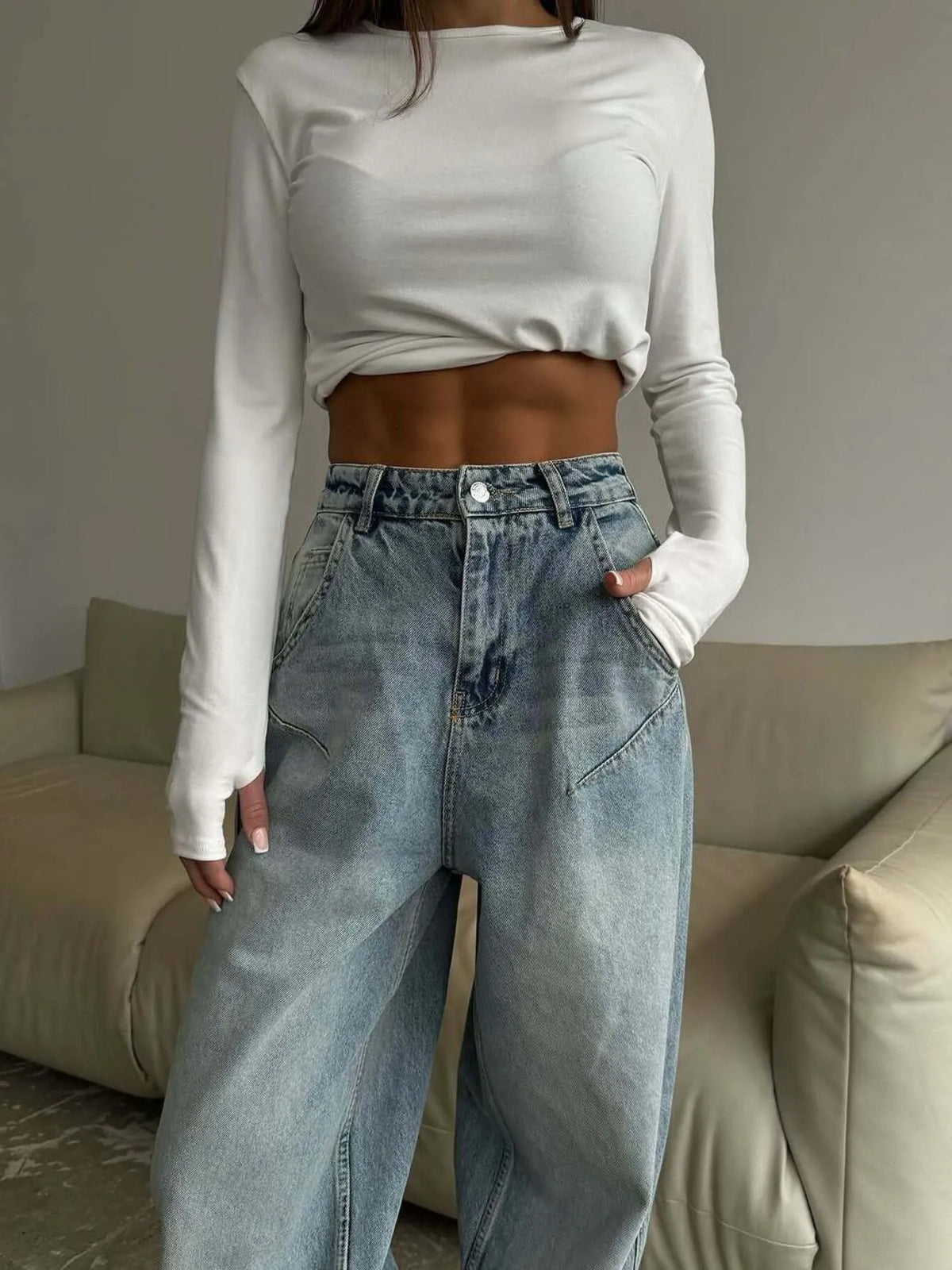 Wide Leg Jeans in Blue