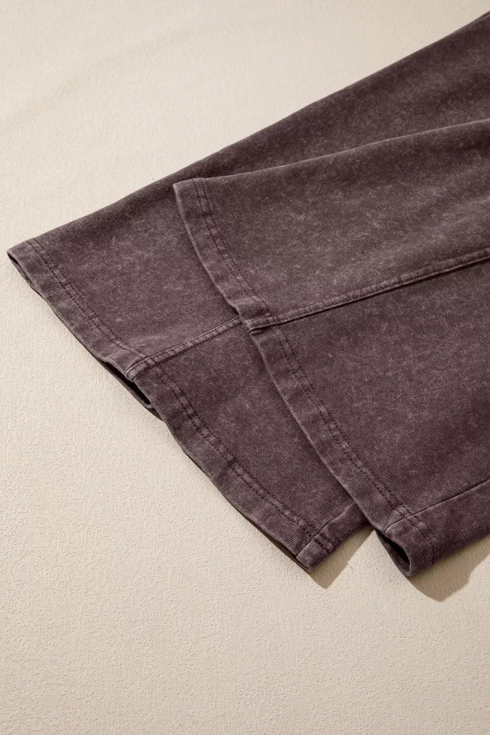 Mineral-Wash Tie-Detail Cargo Pants in Dark Brown