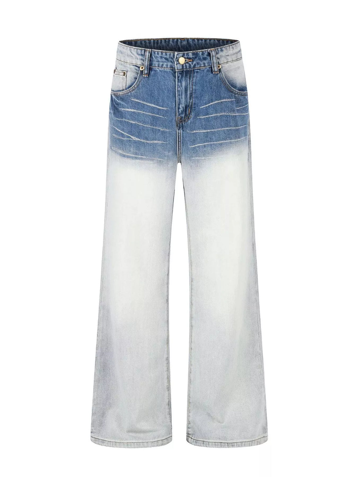 Washed Wide-Leg Jeans in Blue by TrendMaster