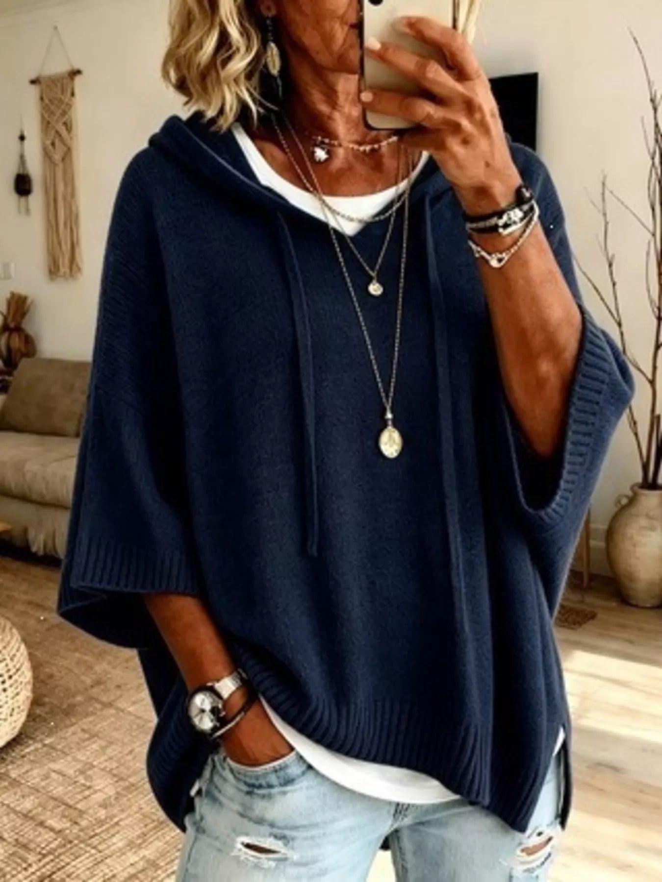 Drawstring Hooded Sweater
