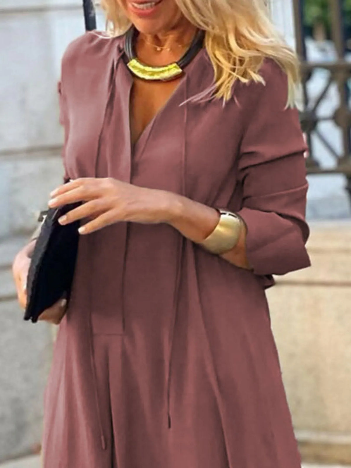 Solid Maxi Shirt Dress