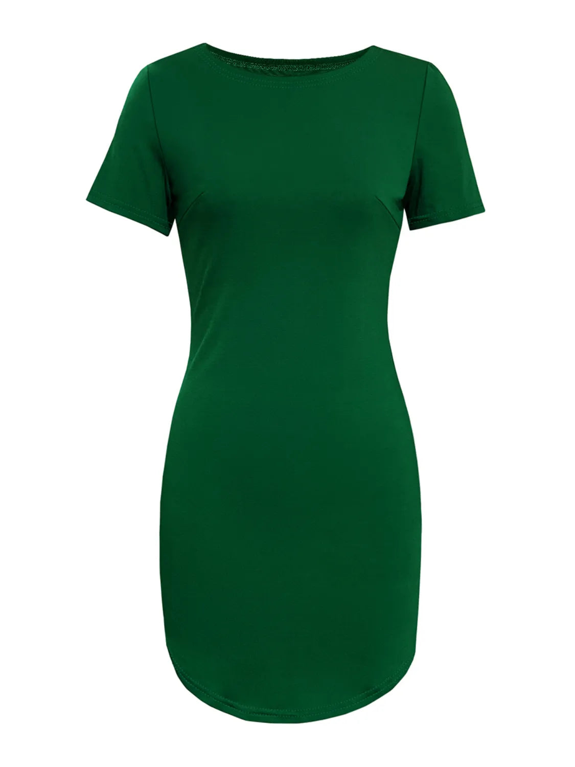 Short Sleeve Round Neck Mini Tee Dress